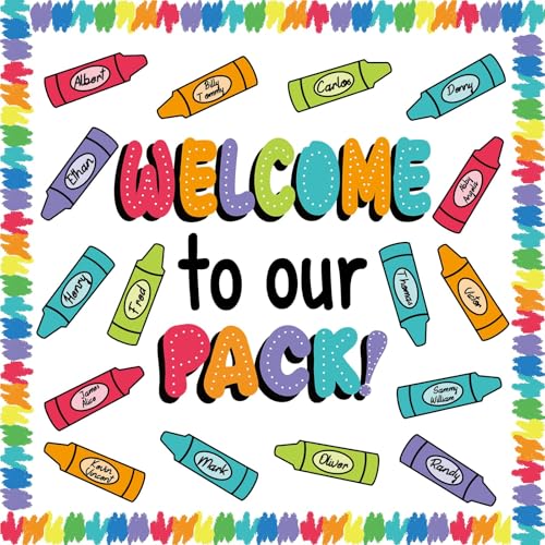 VABAMNA Rainbow Classroom Bulletin Board Decorations Set - Welcome Banner & Borders