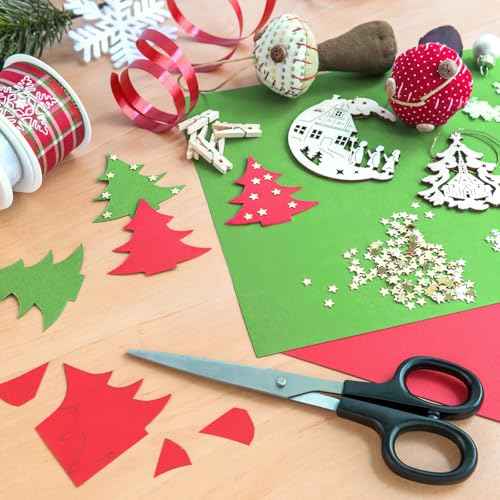 40 Sheets Christmas Cardstock Paper ? 8.5¡¿11" Red & Green Construction Paper, 65 lb Thick Cardstock Paper for DIY Xmas Cards, Invitations, Scrapbooking, Holiday Crafts & Decorations