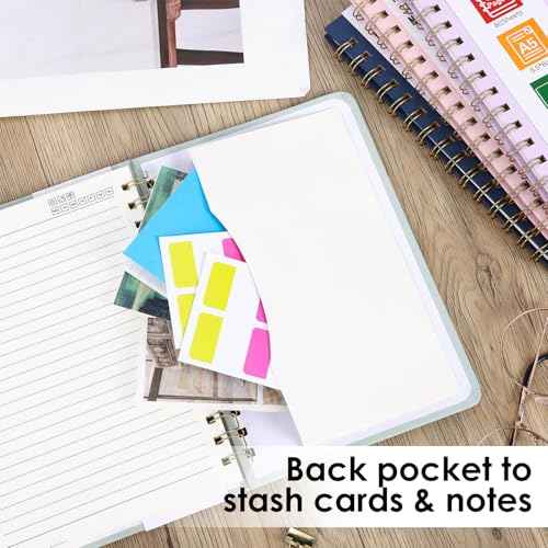 LABUK Spiral Notebook for Women, A5 Spiral Journal Notebooks, 160Pages Lined Hardcover Journaling for Work, 5.5 x 8in Journals for Writing, Light Green