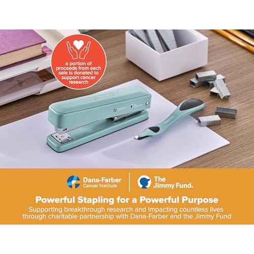 Bostitch Titan Heavy Duty Metal Stapler, 50 Sheet Capacity with 1250 Staples and Ergonomic Staple Remover, Jam Free Stapling, Full Strip Stapler for Desk, Office and Classroom, Sage