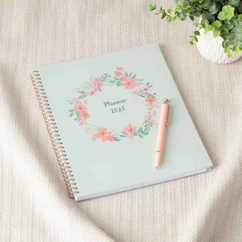 Blue Sky 2026 Weekly and Monthly Planner Calendar, January 2026 - December 2026, 8.5" x 11", Flexible Cover, Laminated Tabs, Durable Twin Wire Binding, Storage Pocket, Laurel