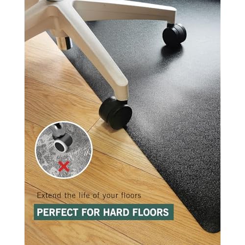 Office Chair Mat for Hard Floors, 48"x60" Anti-Slip Waterproof Floor Protector Desk Chair Mat for Rolling Chairs, Heavy Duty Non-Toxic Computer Area Mat, Easy Glide Floor Mat for Work, Gaming
