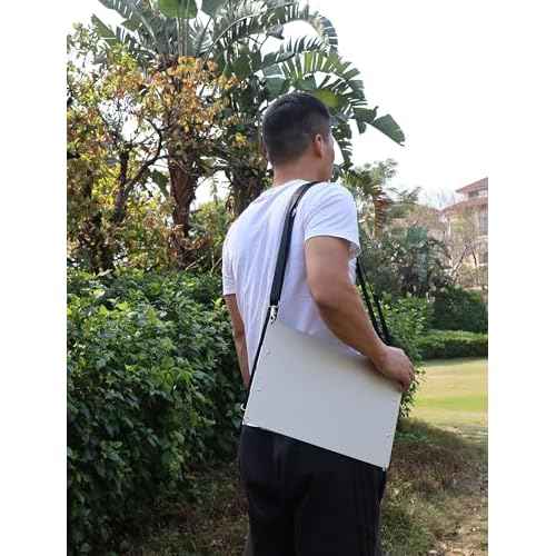 Metal Double Clips Clipboard for Working While Walking with Shoulder Straps,A4/Letter 8.5 "X11 Aluminum Clipboard with Pen Holder