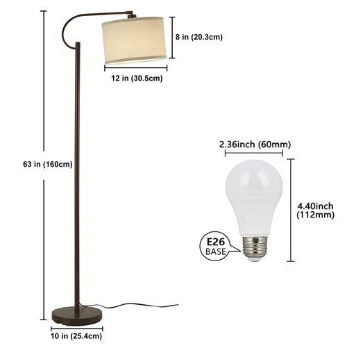 ONEXT Floor Lamp Downlight 63In (160cm) in Dark Bronze Finish