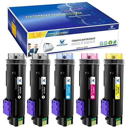VICTORSTAR 5 Packs Compatible Toner Cartridges 6510 6515¡¼Extra High Yield¡½ 5500 BK & 4300 Pages CMY for Xerox Phaser 6510 6510n 6510dn 6510dni 6510dnm WorkCentre 6515 6515n 6515dn 6515dni 6515dnm
