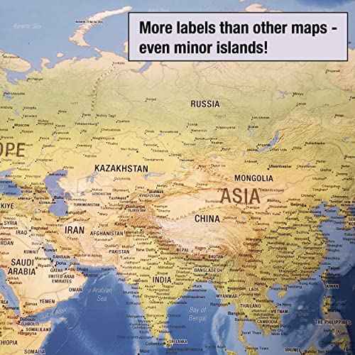 Laminated World Ranger Map Poster | Physical Style Map | Includes The Most Legible Location Labels | 36¡± x 24¡± | Shipped Rolled in a Tube, Not Folded | Great for The Home, Office, or Classroom...