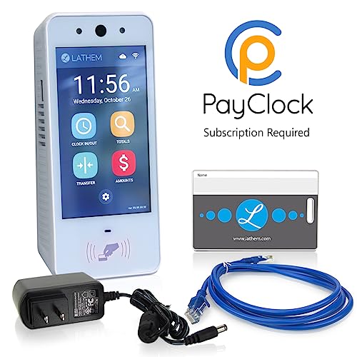 Lathem Touch-Free Wi-Fi Time Clock System with Proximity Badge Reader - Clock System