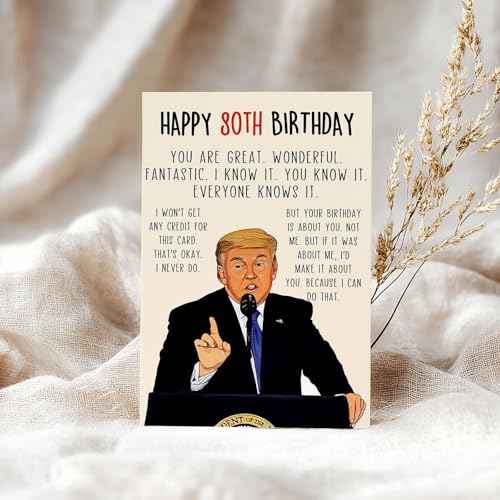 Funny 80th Birthday Card, Hilarious 80 Years Old Birthday Card Gift for Men Women, Great 80th Birthday Gifts for Friends, Dad, Mom, Husband, Wife, Brother, Sister