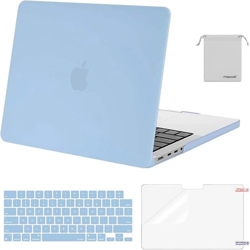 MOSISO MacBook Pro 14-Inch Hard Case - Airy Blue with Keyboard Skin, Screen Film & Pouch