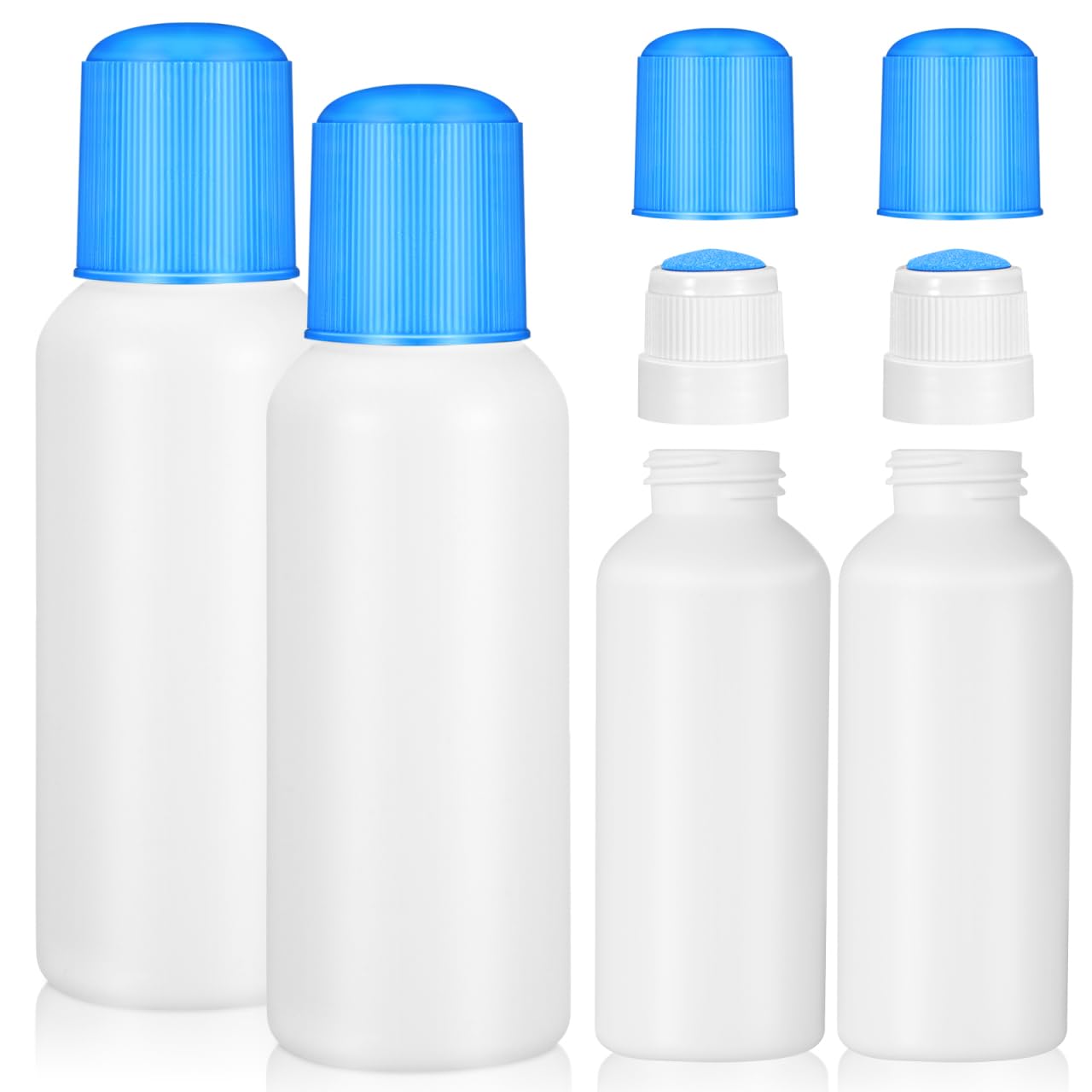 ULTECHNOVO Refillable Sponge Head Applicator Bottles Empty Dauber Bottles for Liquid Application Leakproof Sponge Top Bottle Applicator for Art Craft Cosmetic Use 4 Pack