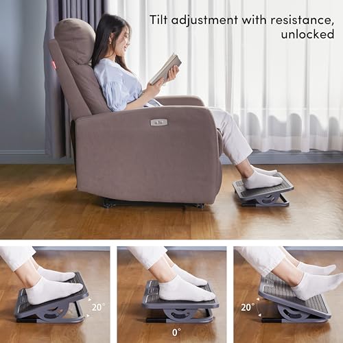 Eureka Ergonomic Compact Foot Rest with 0-20° Tilt, Massage Surface, Under-Desk Office Footrest