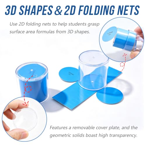 24PCS Geometric Shapes Set with 2D Nets for Math Learning & Teaching