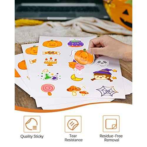 QYH Premium Printable Vinyl for Inkjet Printer-120 Matte Waterproof Sticker Paper 8.5" x 11" White Decal Labels