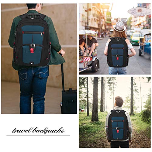 NUBILY Laptop Backpack 18.4 Inch Waterproof Extra Large TSA Travel Backpack Anti Theft College Business Mens Backpacks with USB Charging Port 17.3 Gaming Computer Backpack for Women Men Blue