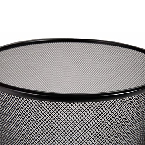 Seville Classics 2-Pack Black 6-Gallon Steel Mesh Trash Cans Recycling Bins