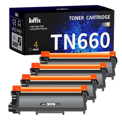 TN-660 Toner Cartridges Black Compatible for Brother TN660 TN-660 TN630 Toner Use with Brother HL-L2380DW HL-L2320D HL-L2340DW DCP-L2540DW MFC-L2700DW MFC-L2720DW Printer (Black, 4 Pack)