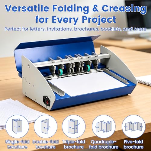 Electric Paper Creasing Machine 3-in-1 with Scale Ruler, Cutter & Perforator, 18 Inch Wide