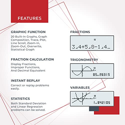 CATIGA Black Graphing Scientific Calculator with 360+ Functions for Students