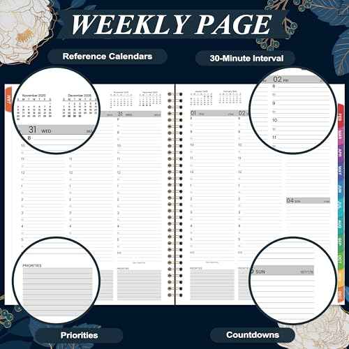 2026 Appointment Book - Weekly Appointment Book 2026, Jan 2026 - Dec 2026, 2026 Planner, 9" x 11", Planner 2026 with Tab, Half Hour (30 Mins) Interval