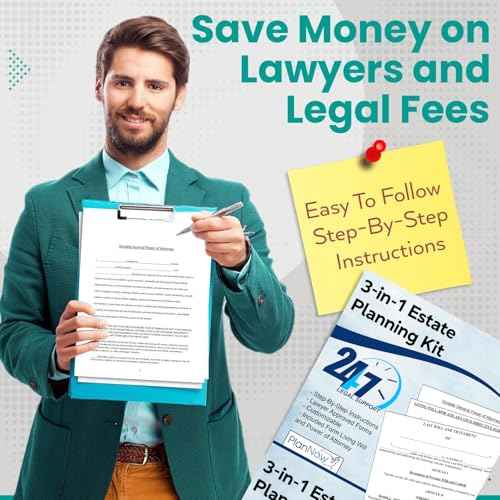 Estate Planning Kit Includes Last Will and Estate Guide, POA, Living Will and Medical POA and Detailed Instructions Live Legal Support