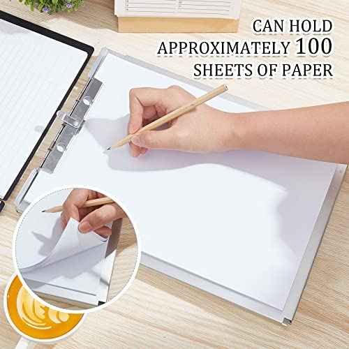 Henoyso Metal Storage Clipboard Bulk Heavy Duty Aluminum Clip Board for Teacher Contractor Medical Construction Office School Classroom, 12.6x9.2x1 Inch, Fit Letter Size 8.5x11 Inch Paper (2 Pcs)