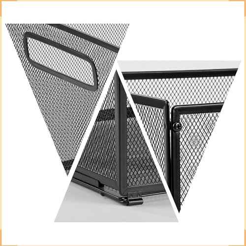 SETTFRFE 2 Pack Letter Size Hanging Folder Organizer,Metal Mesh Hanging File Folder Box,Office File Baskets,Black