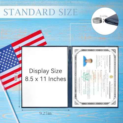 US Citizenship Certificate Holder, COIDEA US Citizenship Gifts, PU Naturalization Certificate Holder with Gold American Seal, Certificate Cover with Padded, Standard Size