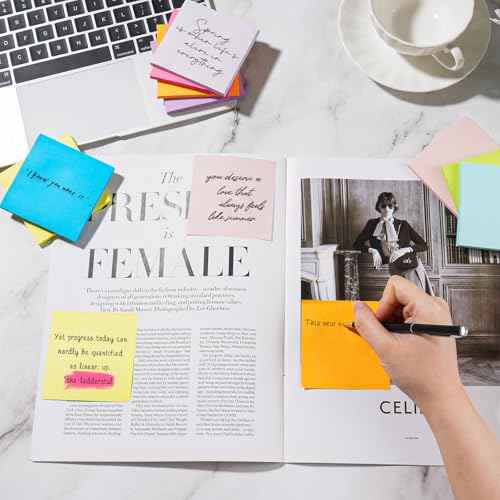 (18 Pads) Sticky Notes 3x3 inch, Self-Stick Pads Bright Colors Sticky Note, Recyclable, Easy to Post for Home, Office, Notebook