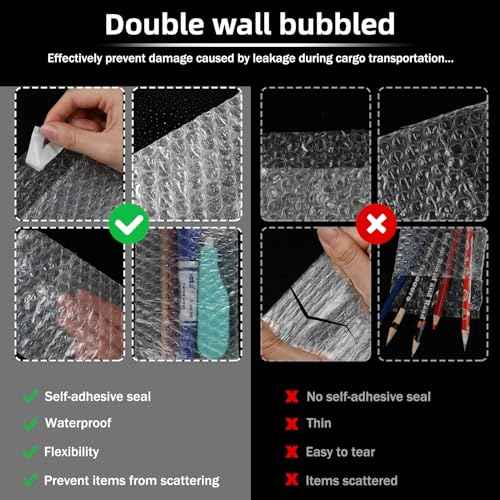 Frienda 300 Pcs Clear Self Sealing Bubble Cushion Bags Double Wall Bubble Pouch Bag Plastic Shockproof Protective Packing for Small Business Moving Shipping Packaging Storage(4" X 6")