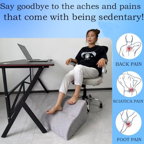 OpyTikar Foot Rest for Under Desk, 3-Tier Ergnomic Foot Stool - Light Grey (Standard)