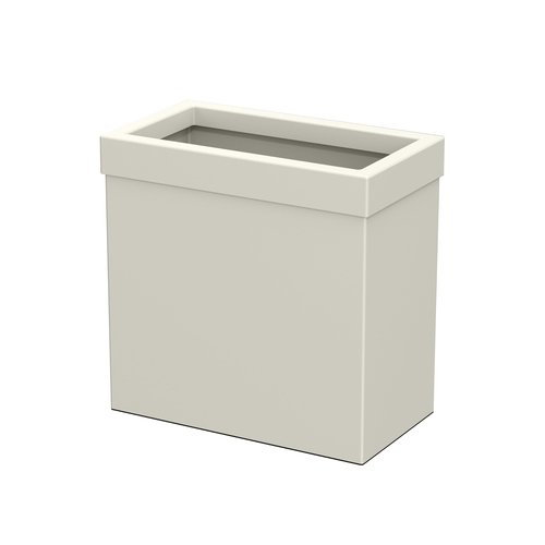 Gatco Modern Rectangle Wastebasket, Matte Pearl - Stainless Steel Trash Can with Removable Lid, Leakproof, 3 Gallon Capacity for Bathroom, Bedroom, Kitchen, or Office