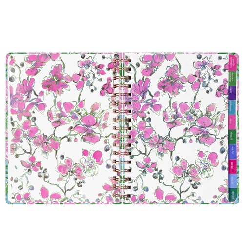 Lilly Pulitzer Jumbo Daily Planner August 2025 - December 2026, Weekly and Monthly Agenda with Stickers, Pockets, and Spiral Binding (Island Garden)