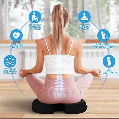 TushGuard Seat Cushion - Cushion for Office Chair, Car Seat, Airplane, Bleacher - Sciatica & Coccyx Pain Relief Desk Chair Cushion for Long Sitting Office Workers, Car Drivers(Black, XX-Large)