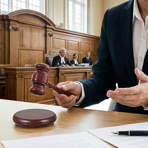Judge Gavel and Sound Block Set - Wooden Courtroom Hammer for Legal & Auction Use