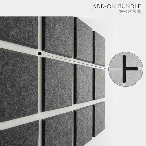 Large Cork Board for Office Black Felt Board Alternative - Felt Bulletin Board Tiles for Office Wall Decor, Push pin Board Wall Organizer for Office - Pack of 12 (Moonstone)