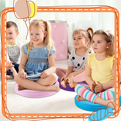 8 Pcs Kids Floor Cushions 13.8 x 13.8 x 2 Inch, Classic Color Set (Vacuum Packed)