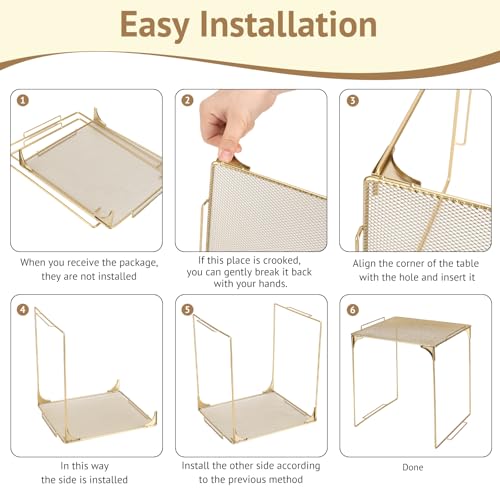 AUECOOME Golden Stackable Locker Shelf - Extra Tall Locker Organizer for School, Office & Home Storage (1)