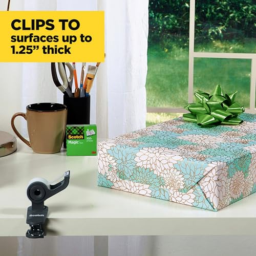 Scotch Clip & Twist Desktop Tape Dispenser – 1-Pack, 3/4" x 350" Tape