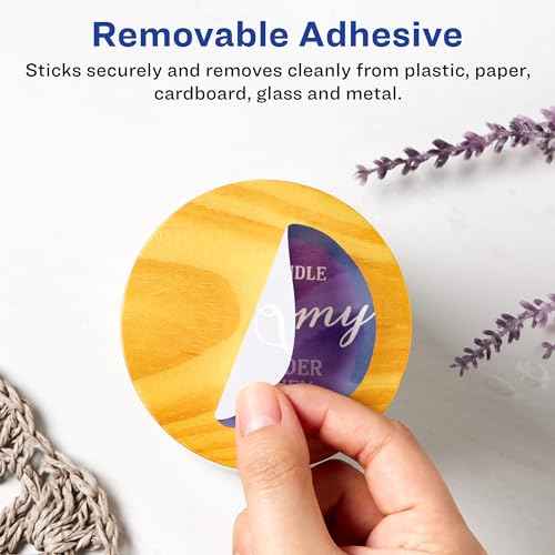 Avery Matte White Removable Round Labels, Sure Feed Technology, Print-to-The-Edge, 3" Diameter, 300 Removable Labels, Laser/Inkjet Printable