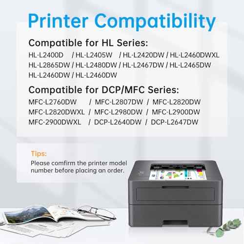 TN830XL Toner Cartridge for Brother TN830 Printer DCP-L2640DW HL-L2460DW (1x Black, High Yield)