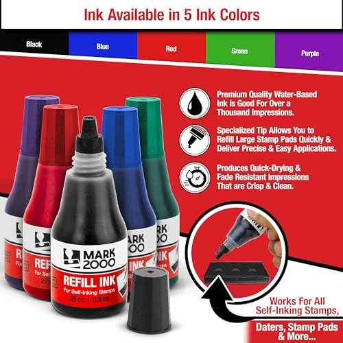 Self-Inking Refill Ink - Red - 25cc (0.9oz)