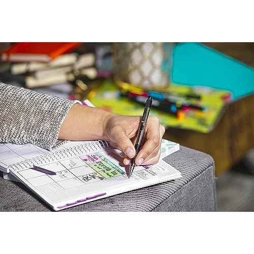Zebra F-301 0.7mm Fine Point Pen - Pack of 12; 6 Black & 6 Blue Retractable Ballpoint Pen with Stainless Steel Barrel