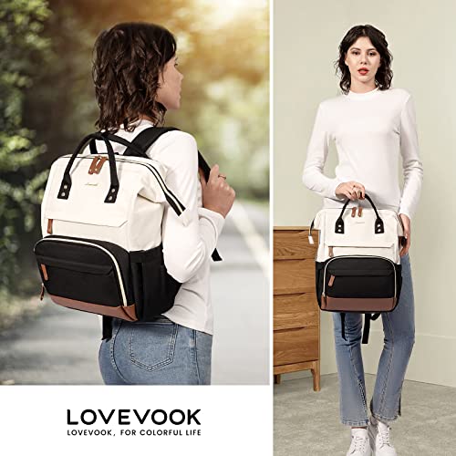 LOVEVOOK Laptop Backpack for Women, 17 Inch Work Business Backpacks Purse With Large Capacity, Waterproof Nurse Bag College Bookbag for School, Waterproof Casual Daypack for Travel