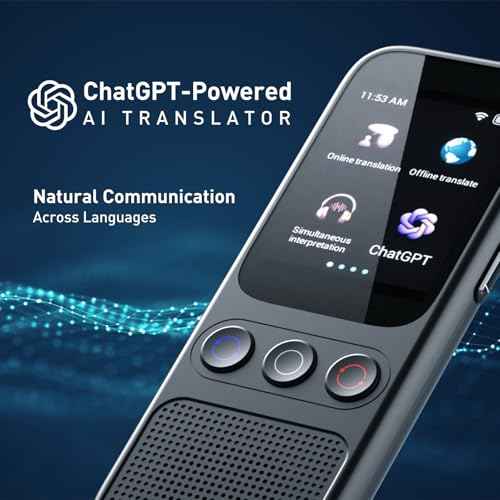 Bisofice Portable Language Translator Device with 138 Languages Voice Translating 17 Offline Translation Simultaneous Interpretation Support Voice Recording Text Translate Group Chat Communication