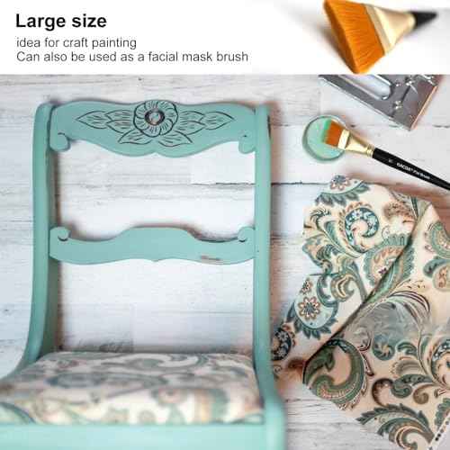 1 1/2 inch Flat Paint Brushes for Acrylic Painting,4 Pieces 38mm Large Craft Basecoating PaintBrushes with Wooden Handle for Acrylic, Oil, Body, Facial mask Brushes