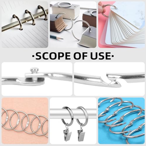 Clipco 2-Inch Nickel Binder Rings 50-Pack – Large Loose-Leaf/Book Rings