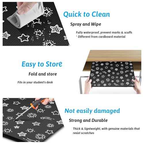 Black 12-Pack Desk Dividers for Students, Waterproof Plastic Study Carrel Divider, Durable Testing Dividers for Classroom Teacher Supplies, Easy to Clean Privacy Shield Folder Boards for Student Desk