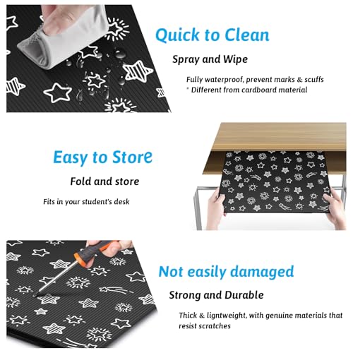 Ubenic Black 24-Pack Classroom Desk Dividers Waterproof Plastic Privacy Shields