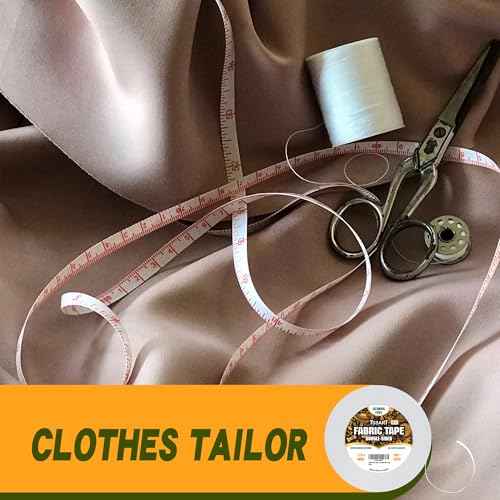 Fabric Tape M15 - Sticky Double-Sided Tape Strong Adhesive Cloth Leather Tape Press-on Tape, No Sewing or Ironing, Gluing, Alterations and Hemming - 1/4inch Wide 180FT Long