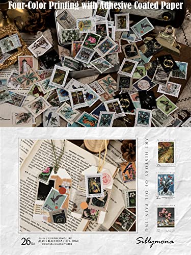 184Pcs Vintage Stamp Stickers for Scrapbooking & Crafting - SIBLYMONA